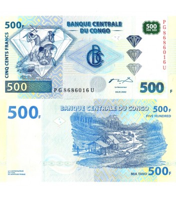 Конго бона 500 франков 2002