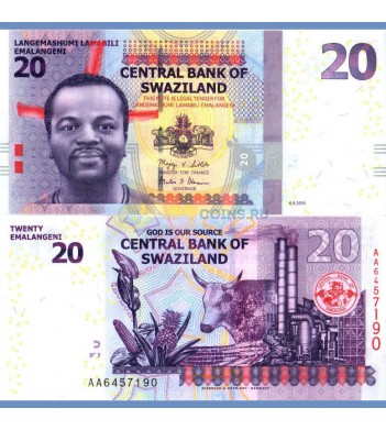 Свазиленд бона 20 эмалангени 2010