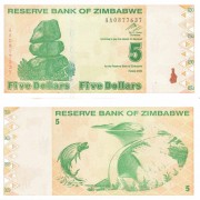 Зимбабве бона (093) 5 долларов 2009