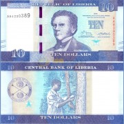 Либерия бона 10 долларов 2016 Либерия бона 10 долларов 2016