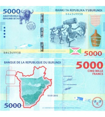 Бурунди бона 5000 франков 2015