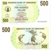 Зимбабве бона (043) 500 долларов 2006