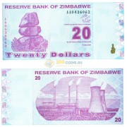 Зимбабве бона (095) 20 долларов 2009