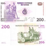 Конго бона 200 франков 2007 Конго бона 200 франков 2007