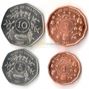 Уганда 1987 набор 4 монеты Уганда 1987 набор 4 монеты