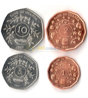 Уганда 1987 набор 4 монеты