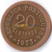 Португальская Гвинея 1933 20 сентаво Португальская Гвинея 1933 20 сентаво