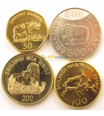 Танзания 2014-2015 Набор 4 монеты животные