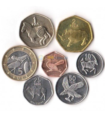 Ботсвана 1989-2009 набор 7 монет Животные