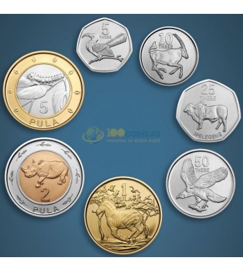 Ботсвана 2013 набор 7 монет Животные