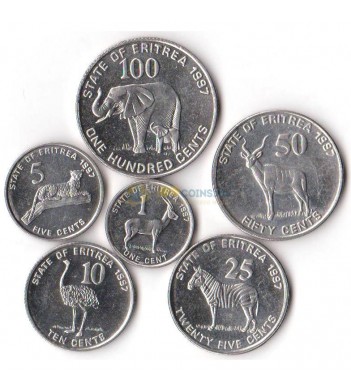 Эритрея 1997 набор 6 монет