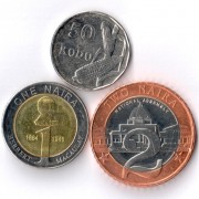 Нигерия 2006 Набор 3 монеты Нигерия 2006 Набор 3 монеты