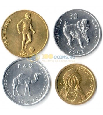 Сомали 2000-2002 набор 4 монеты