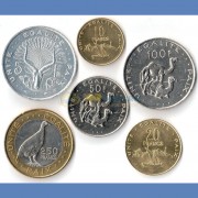 Джибути 1991-2016 набор 6 монет (5-250 франков)