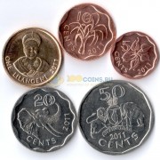 Свазиленд 2007-2011 набор 5 монет