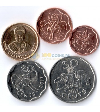 Свазиленд 2007-2011 набор 5 монет