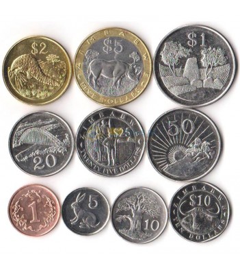 Зимбабве 1997-2003 набор 10 монет