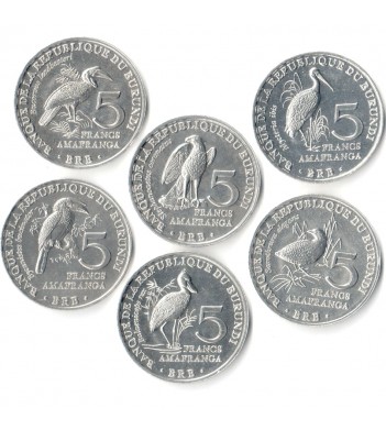 Бурунди 2014 Набор 6 монет Птицы