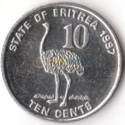 Эритрея 1997 10 центов Страус Эритрея 1997 10 центов Страус