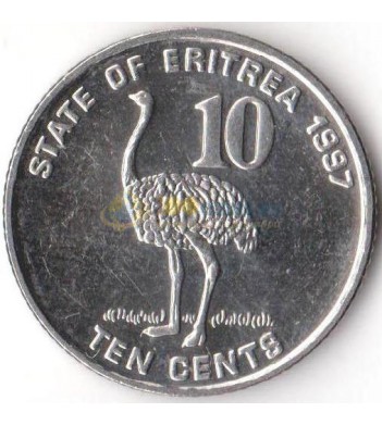 Эритрея 1997 10 центов Страус