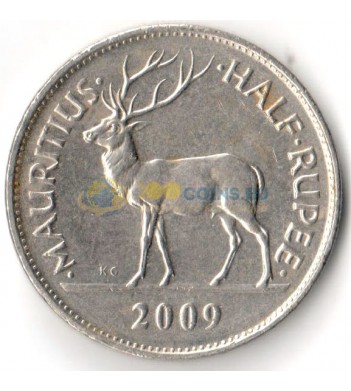 Маврикий 2009 1/2 рупии