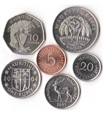 Маврикий 1992-2007 набор 6 монет