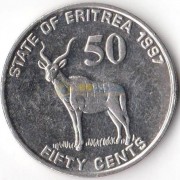 Эритрея 1997 50 центов Большой куду Эритрея 1997 50 центов Большой куду