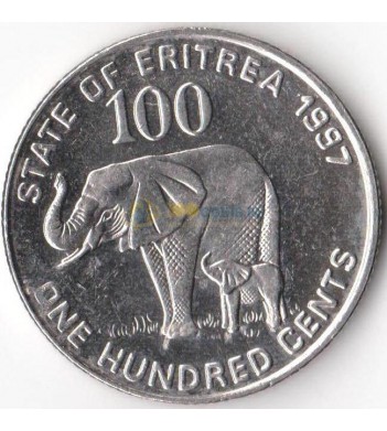 Эритрея 1997 100 центов Слон