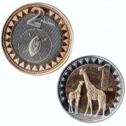 Южный Судан 2015 Набор 2 монеты Животные