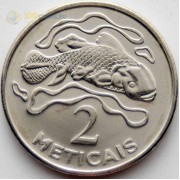 Мозамбик 2006 2 метикала Рыба целакант Мозамбик 2006 2 метикала Рыба целакант