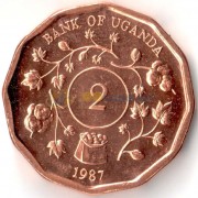 Уганда 1987 2 шиллинга Уганда 1987 2 шиллинга