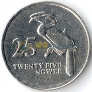 Замбия 1992 25 нгве Птица-носорог