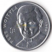 Конго 2004 1 франк Священник Войтыла