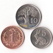 Зимбабве 1989-1999 набор 3 монеты Зимбабве 1989-1999 набор 3 монеты