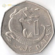 Гамбия 1987 1 даласи Крокодил