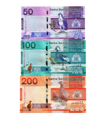 Гамбия набор 6 банкнот 2019 птицы
