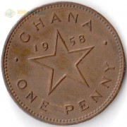Гана 1958 1 пенни Кваме Нкрума