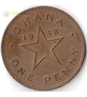 Гана 1958 1 пенни Кваме Нкрума