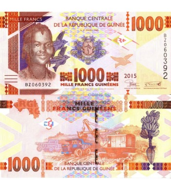 Гвинея бона 1000 франков 2015