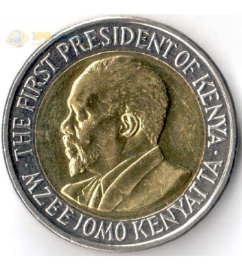 Кения 2010 20 шиллингов Джомо Кениата