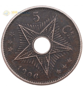 Конго 1906 5 сантимов