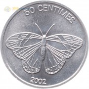 Конго 2002 50 сентим Бабочка
