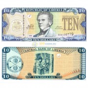 Либерия бона (027e) 10 долларов 2009 Либерия бона (027e) 10 долларов 2009