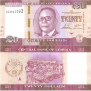 Либерия бона (039) 20 долларов 2022 Либерия бона (039) 20 долларов 2022