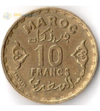 Марокко 1952 10 франков (1371)