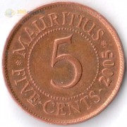 Маврикий 1987-2017 5 центов