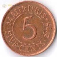 Маврикий 1987-2017 5 центов Маврикий 1987-2017 5 центов