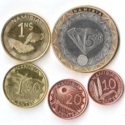 Намибия 2025 набор 5 монет