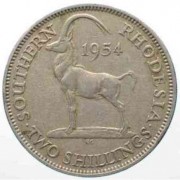 Южная Родезия 1954 2 шиллинга Елизавета II