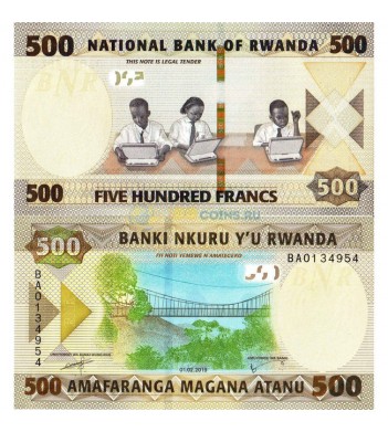 Руанда бона 500 франков 2019